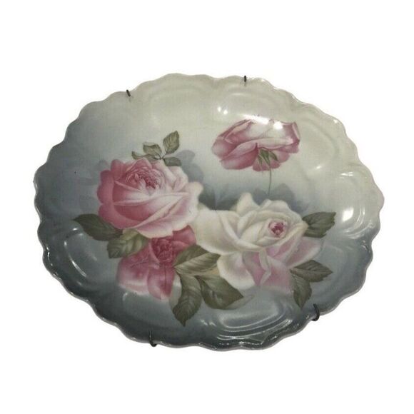 VNT ROSE SCALLOPED EDGE Bavarian Plate Germany Z. S. & Ca Zeh Scherzer Roses - Picture 6 of 9